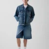 10,5 inç Bol Kesim Denim Marangoz Şortu