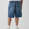10,5 inç Bol Kesim Denim Marangoz Şortu