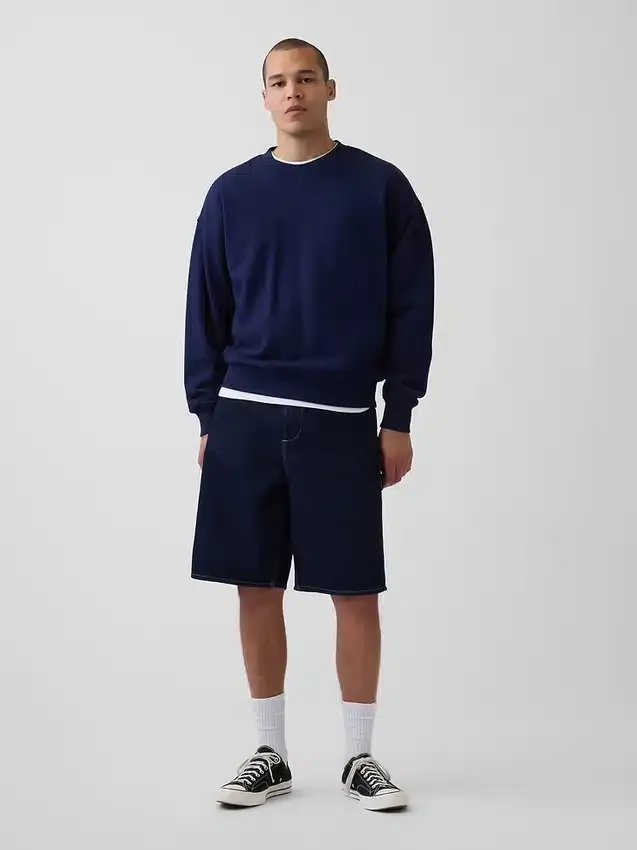 10,5 inç Bol Kesim Denim Marangoz Şortu