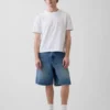 10,5 inç Bol Kesim Denim Marangoz Şortu