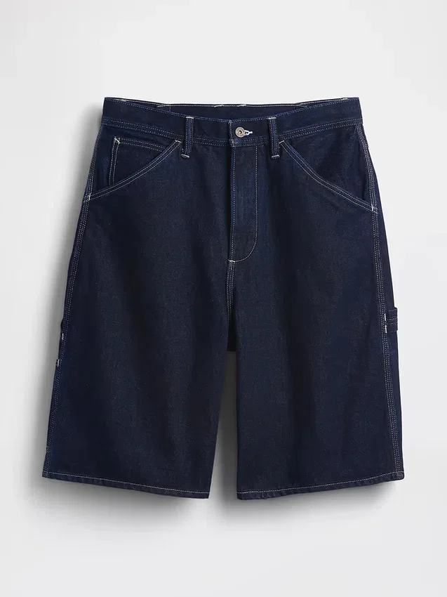 10,5 inç Bol Kesim Denim Marangoz Şortu