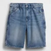 10,5 inç Bol Kesim Denim Marangoz Şortu