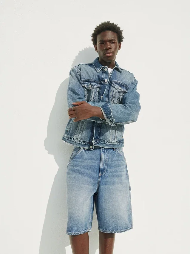10,5 inç Bol Kesim Denim Marangoz Şortu