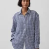 %100 Keten Oversized Gömlek
