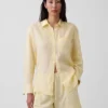 %100 Keten Oversized Gömlek