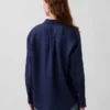 %100 Keten Oversized Gömlek