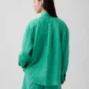 %100 Keten Oversized Gömlek