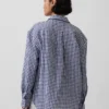 %100 Keten Oversized Gömlek