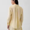 %100 Keten Oversized Gömlek