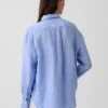 %100 Keten Oversized Gömlek