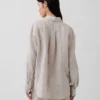 %100 Keten Oversized Gömlek