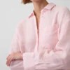 %100 Keten Oversized Gömlek