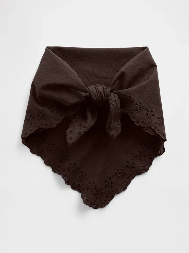 %100 Pamuk Delikli Bandana Atkı