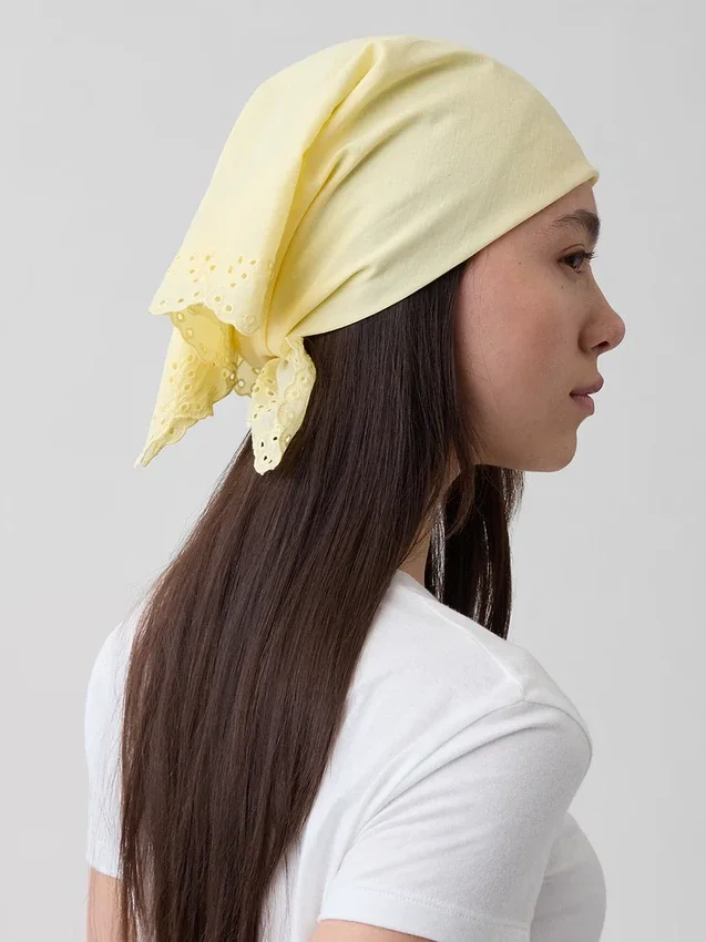 %100 Pamuk Delikli Bandana Atkı
