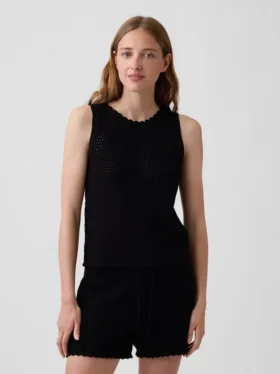 %100 Pamuk Kroşe Tank Top
