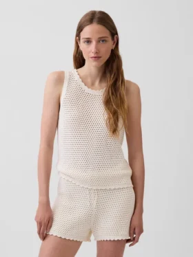 %100 Pamuk Kroşe Tank Top