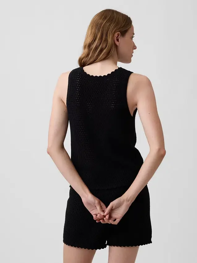 %100 Pamuk Kroşe Tank Top