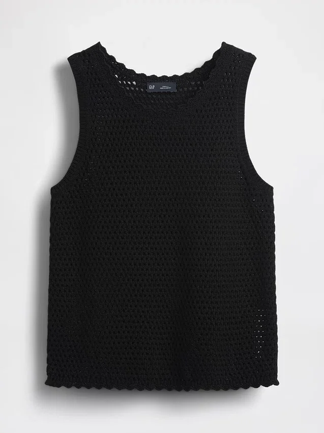 %100 Pamuk Kroşe Tank Top