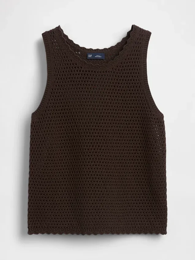 %100 Pamuk Kroşe Tank Top