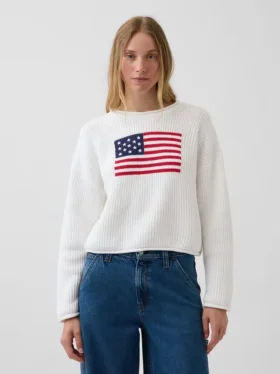 %100 Pamuk Oversized Americana Kısa Kazak
