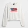 %100 Pamuk Oversized Americana Kısa Kazak