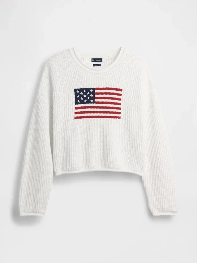 %100 Pamuk Oversized Americana Kısa Kazak
