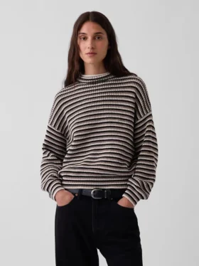 %100 Pamuk Oversized Balıkçı Yaka Kazak