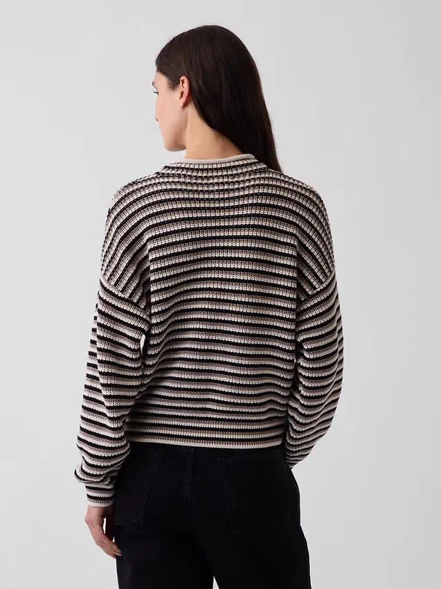 %100 Pamuk Oversized Balıkçı Yaka Kazak