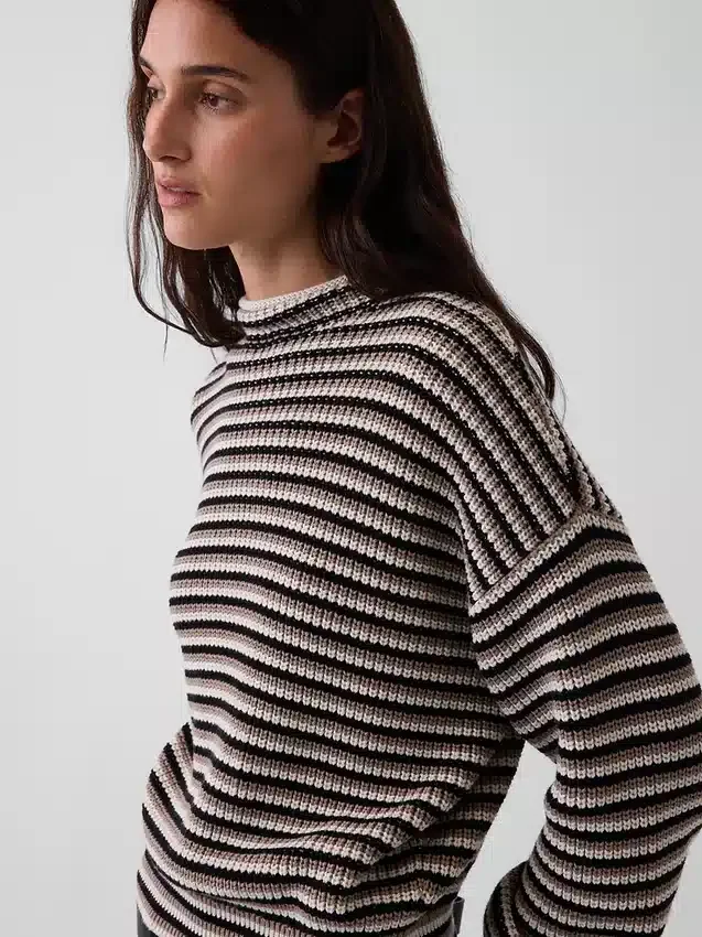 %100 Pamuk Oversized Balıkçı Yaka Kazak
