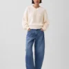 %100 Pamuk Oversized Shaker V Yaka Kazak