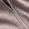 %100 Pamuklu Bol Kesim Fermuarlı Kazak Kapüşonlu Sweatshirt
