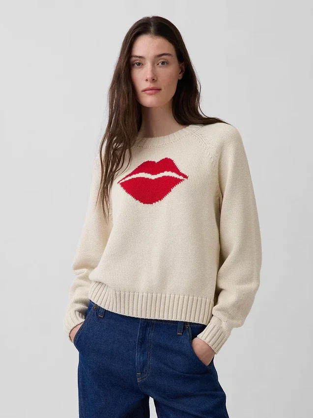 %100 Pamuklu Kiss Raglan Kazak
