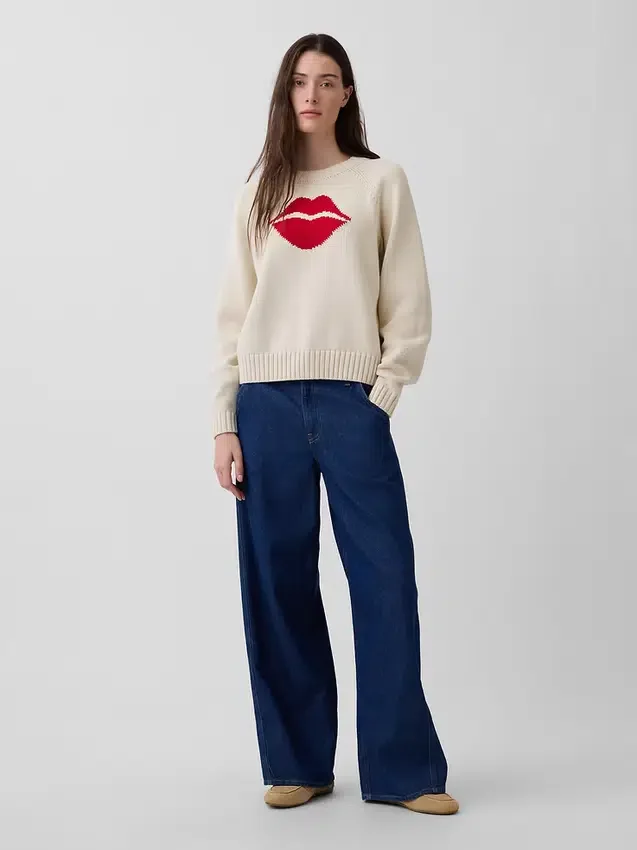 %100 Pamuklu Kiss Raglan Kazak