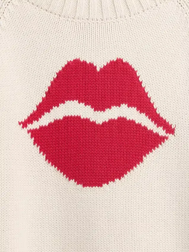 %100 Pamuklu Kiss Raglan Kazak