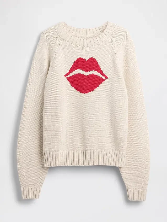 %100 Pamuklu Kiss Raglan Kazak