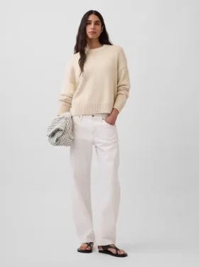 %100 Pamuklu Oversized Kısa Kazak