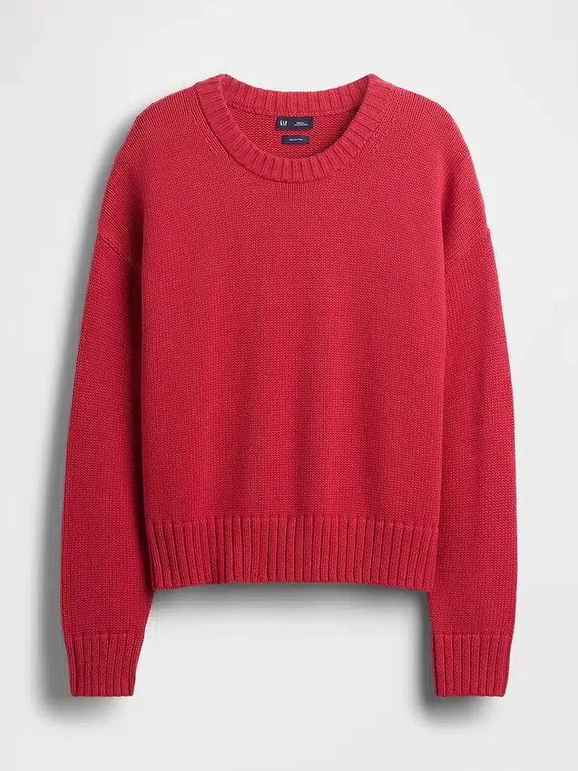 %100 Pamuklu Oversized Kısa Kazak