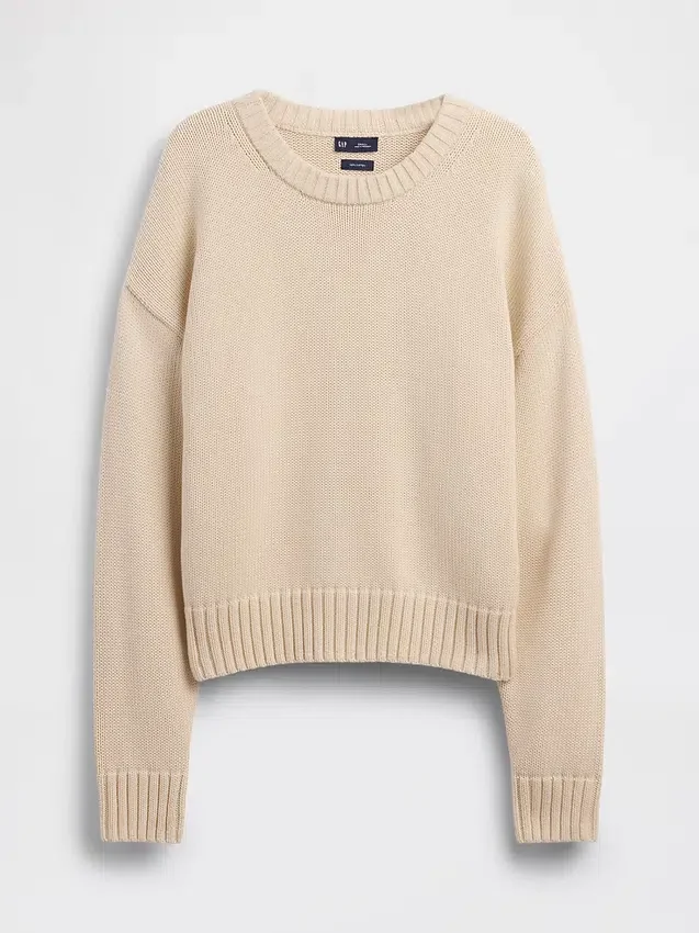 %100 Pamuklu Oversized Kısa Kazak