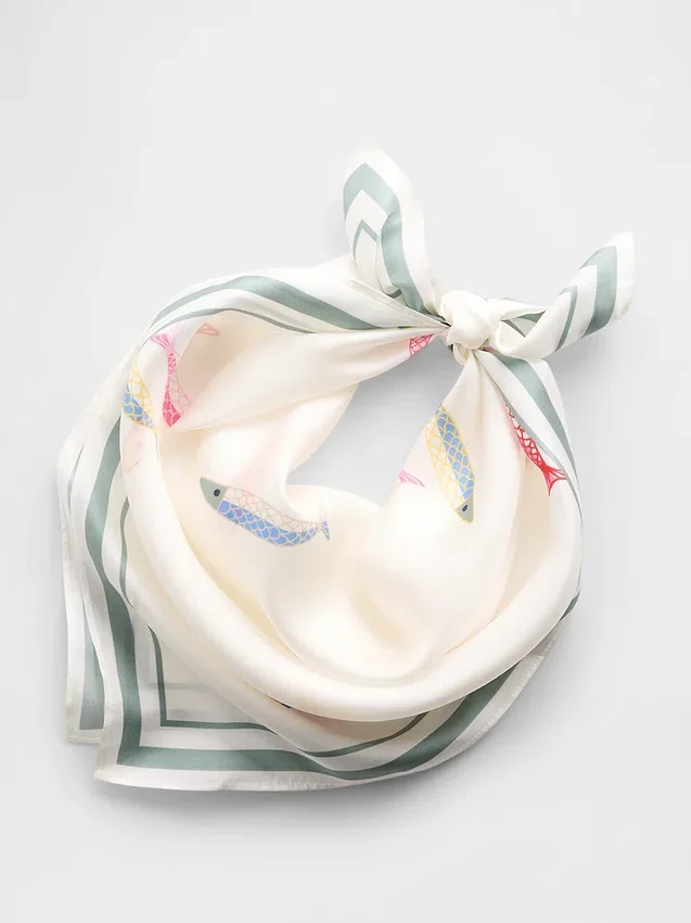 %100 İpek Büyük Boy Bandana