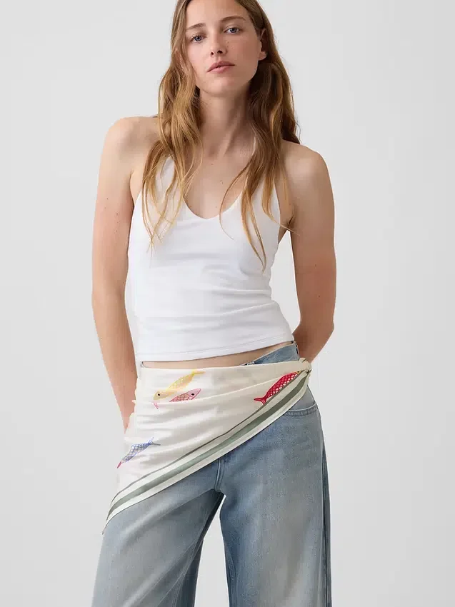 %100 İpek Büyük Boy Bandana