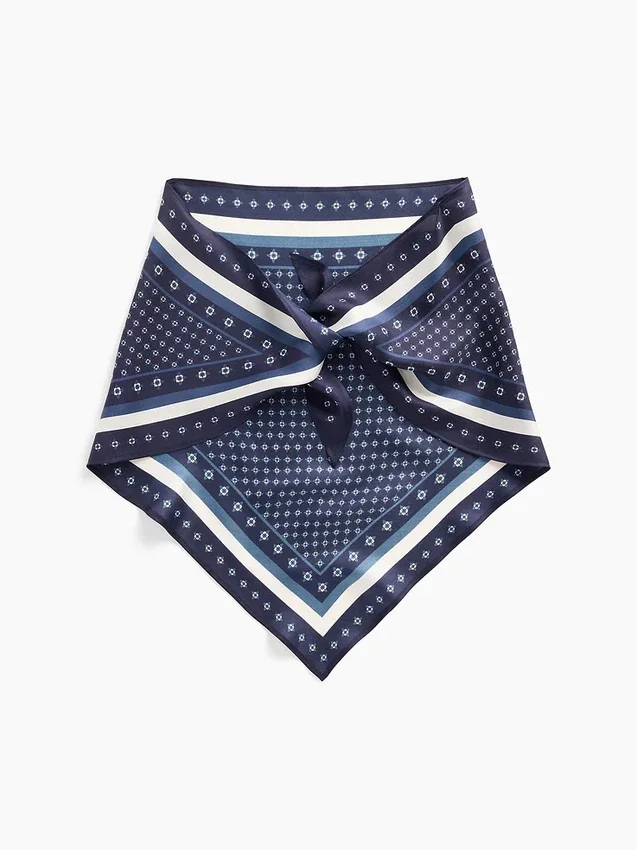 %100 İpek Büyük Boy Üçgen Bandana Atkı