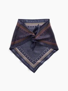 %100 İpek Büyük Boy Üçgen Bandana Atkı
