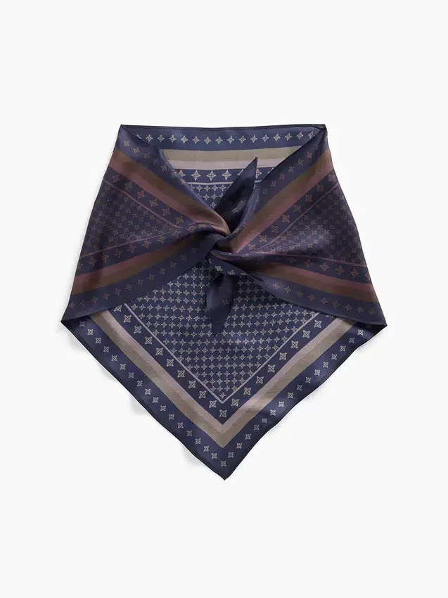 %100 İpek Büyük Boy Üçgen Bandana Atkı