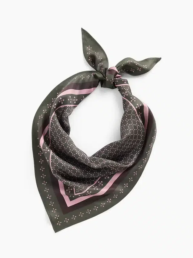 %100 İpek Büyük Boy Üçgen Bandana Atkı