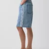 11" Orta Bel, Ultra Yumuşak, Easy Stripe Uzun Kesim Denim Şortlar