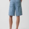11" Orta Bel, Ultra Yumuşak, Easy Stripe Uzun Kesim Denim Şortlar