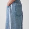 11" Orta Bel, Ultra Yumuşak, Easy Stripe Uzun Kesim Denim Şortlar