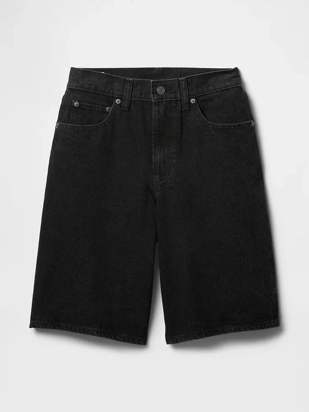 11" Orta Bel Uzun Kesim Denim Şort