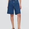 11" Orta Bel Uzun Kesim Denim Şortlar