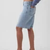 11" Orta Bel Uzun Kesim Denim Şortlar